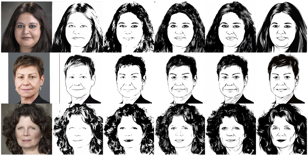 Face photo-sketch synthesis results from GL-Transformer